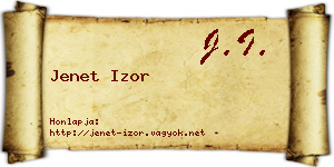 Jenet Izor névjegykártya